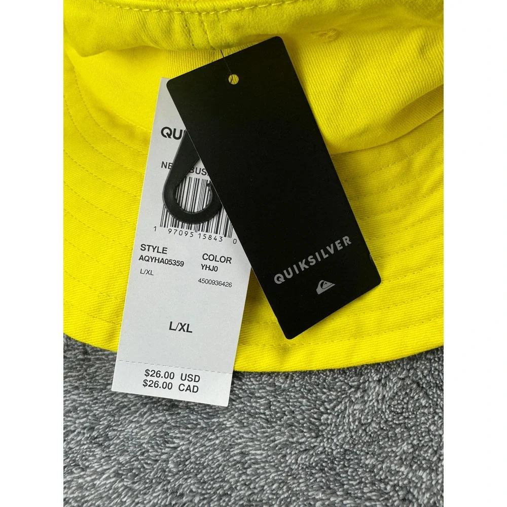 Quiksilver Newport Beach Junior Lifeguard Bucket‎ Hat Yellow L/XL AQYHA05359 NEW